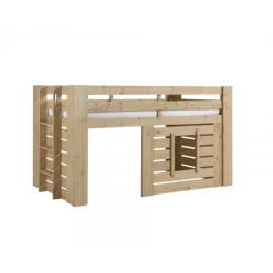 Loftseng til børn Oliver halvhøj 90 x 200 cm – egfarvet