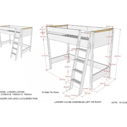 Loftseng 90x200 – London, hvid