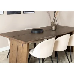 Logger t Spisebordssæt - Beige, Sort og Natur