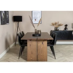 Logger t Spisebordssæt - Sort og Natur