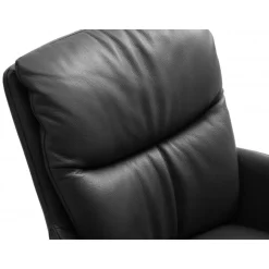 Lotus Spisebordsstol med armlæn - Sort Semianilinlæder