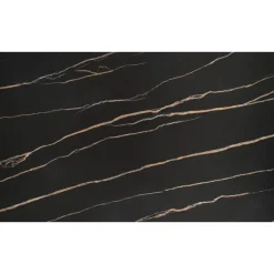 LOZANO Spisebord med udtræk, Sort marmor / Valnød