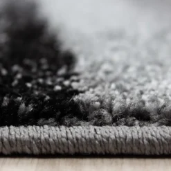 Lucca Kortluvet tæppe Bølge - Sort