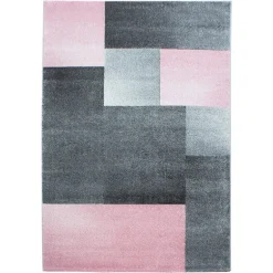 Lucca Kortluvet tæppe Ternet - Pink