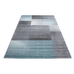 Lucca Kortluvet Tæppeløber Ternet - Blå