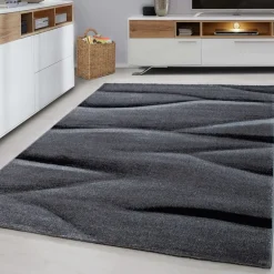 Lucca Kortluvet Tæppeløber Bølge - Sort