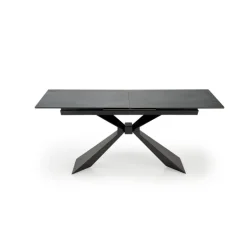 LUCIANO 180cm kan udvides til 230 cm Spisebord med udtræk - Blå marmor / Sort