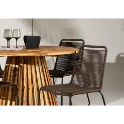 Lumpur Havesæt Ø120 med 4 x Brune Lindos havestole