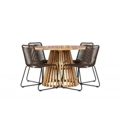 Lumpur Havesæt Ø120 med 4 x Brune Lindos havestole