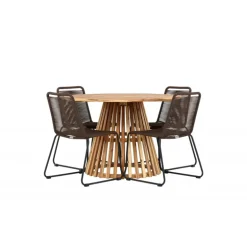 Lumpur Havesæt Ø120 med 4 x Brune Lindos havestole