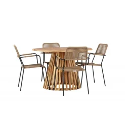 Lumpur havesæt Ø120 med 4 x Lindos Havestole