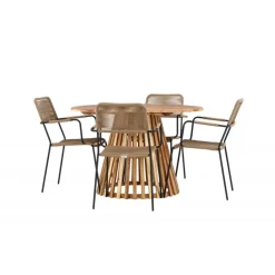 Lumpur havesæt Ø120 med 4 x Lindos Havestole