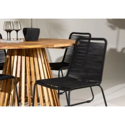 Lumpur Havesæt Ø120 Natur med 4 Lindos havestole