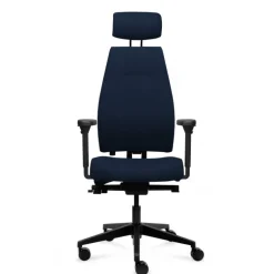 Magna kontorstol høj med nakkestøtte blå