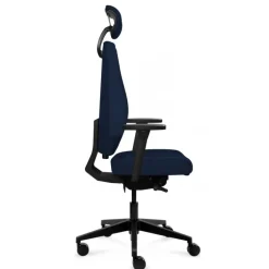 Magna kontorstol høj med nakkestøtte blå