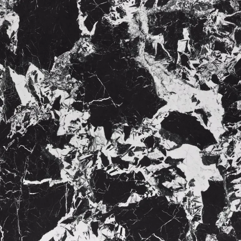 MANUEL rundt bord, Sort marmor / Sort