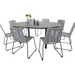 Marbella Rundt Loungesæt - Havemøbelsæt - Sort,Grå