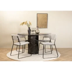 Marbs Rundt Spisebordssæt - Sort og Lysegrå