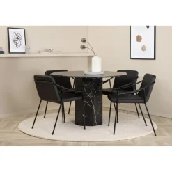 Marbs Rundt Spisebordssæt - Sort