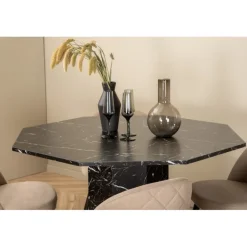 Marbs Rundt Spisebordssæt - Beige og Sort