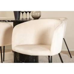 Marbs Rundt Spisebordssæt - Beige og Sort