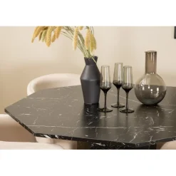 Marbs Rundt Spisebordssæt - Beige og Sort