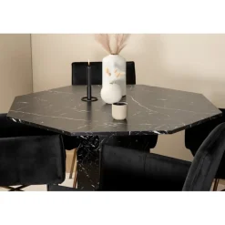 Marbs Rundt Spisebordssæt - Sort, Kobber og Natur