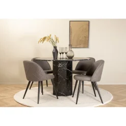 Marbs Rundt Spisebordssæt - Sort og Grå