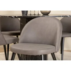 Marbs Rundt Spisebordssæt - Sort og Grå