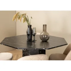 Marbs Rundt Spisebordssæt - Beige og Sort