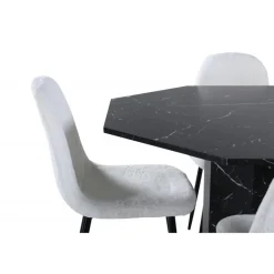 Marbs Rundt Spisebordssæt - Sort og Hvid