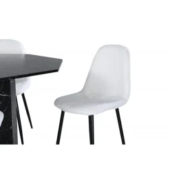 Marbs Rundt Spisebordssæt - Sort og Hvid