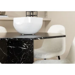 Marbs Rundt Spisebordssæt - Sort og Hvid