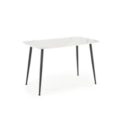 MARCO Bord, - top - Hvid marmor, ben - Sort