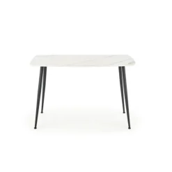 MARCO Bord, - top - Hvid marmor, ben - Sort