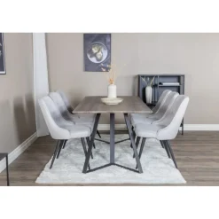 Marina e Spisebordssæt - Sort, Lysegrå og Natur