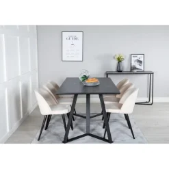 Marina Spisebordssæt - Beige og Sort