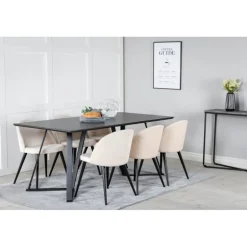 Marina Spisebordssæt - Beige og Sort