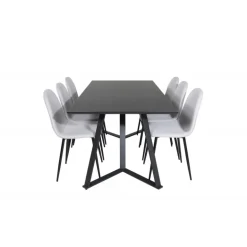 Marina Spisebordssæt - Sort og Lysegrå
