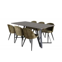 Marina Spisebordssæt - Sort og Grøn og - Grå