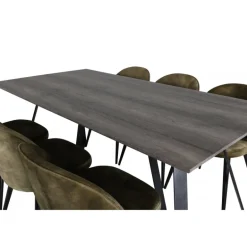 Marina Spisebordssæt - Sort og Grøn og - Grå