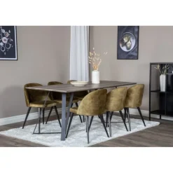 Marina Spisebordssæt - Sort og Grøn og - Grå