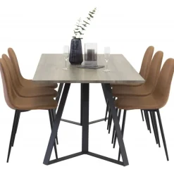 Marina Spisebordssæt - Sort og Brun og Grå