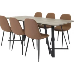 Marina Spisebordssæt - Sort og Brun og Grå