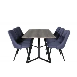 Marina Spisebordssæt - Sort og Blå og Grå