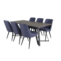 Marina Spisebordssæt - Sort og Blå og Grå