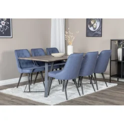 Marina Spisebordssæt - Sort og Blå og Grå