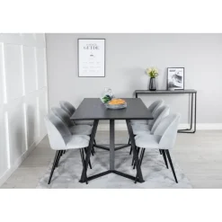 Marina Spisebordssæt - Sort og Lysegrå