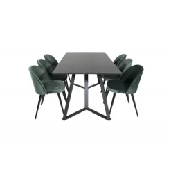 Marina Spisebordssæt - Sort og Grøn