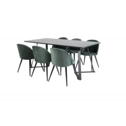 Marina Spisebordssæt - Sort og Grøn